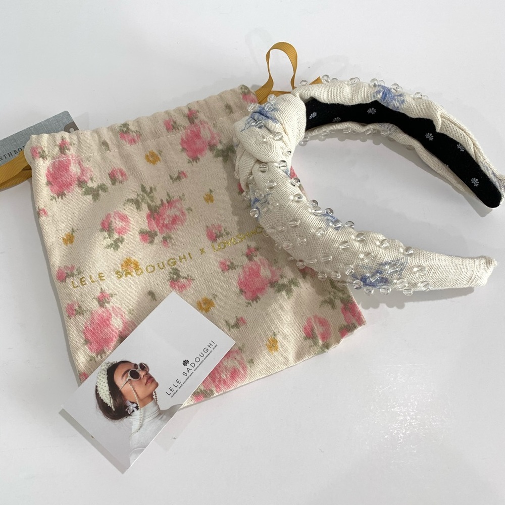 Lele Sadoughi LoveShackFancy Clear Pearl Headband